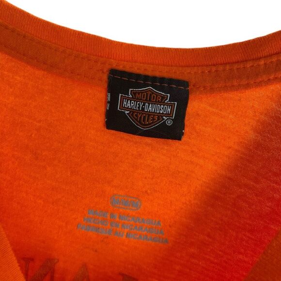 Harley Davidson Women’s M Rainbow Graphic Tee Bright Orange Orlando Dealership - Picture 2 of 6
